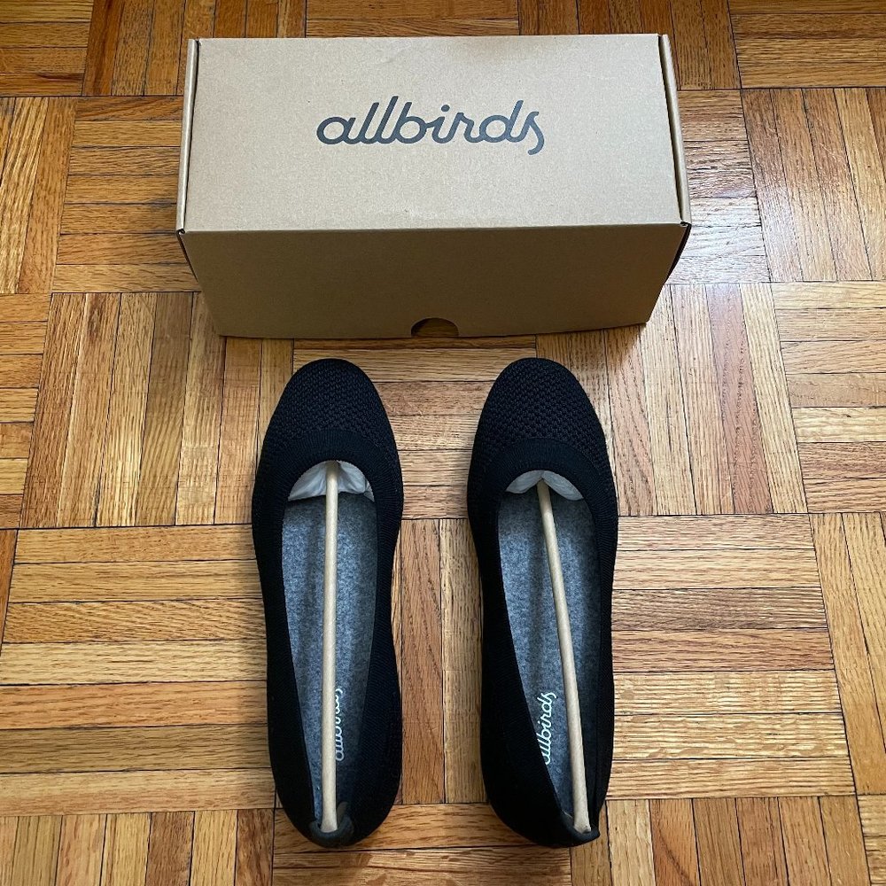 Allbirds Women's Tree Breezers Ballet Flats Slip-Ons - Jet Black Size 8